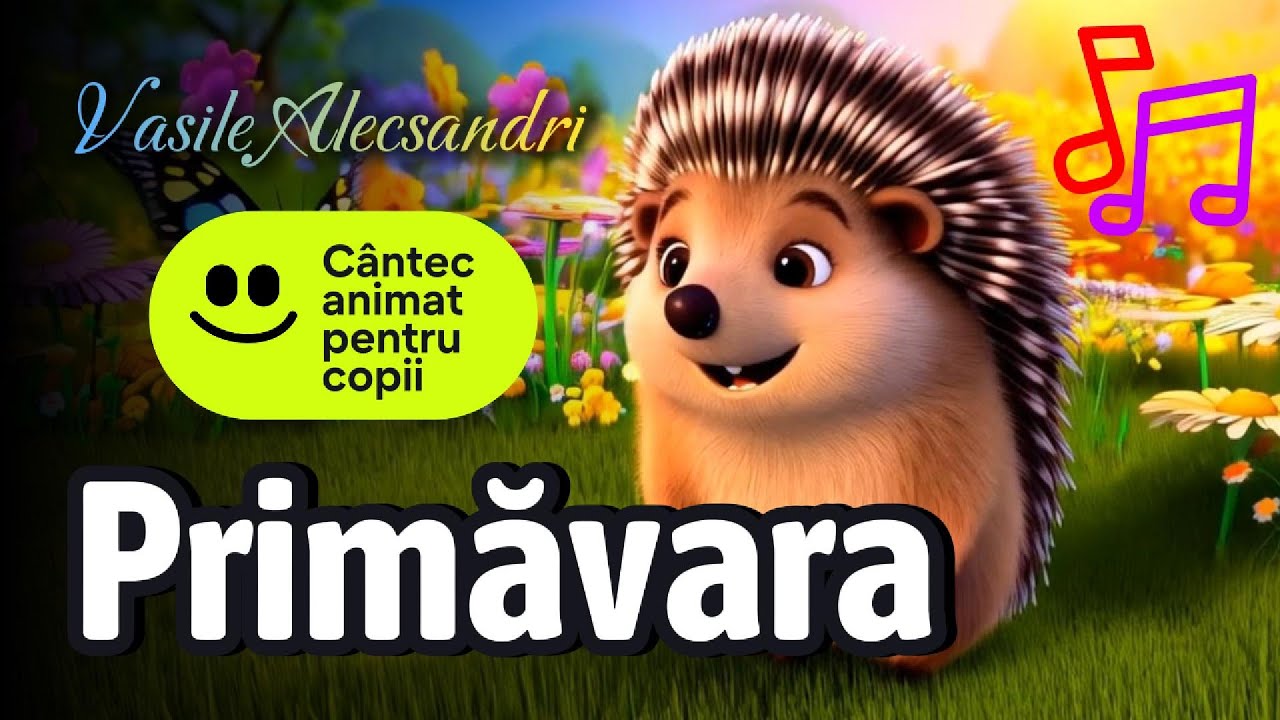 Primăvara - Cântec animat pentru copii de școală | Poezie educativă de Vasile Alecsandri 🌸