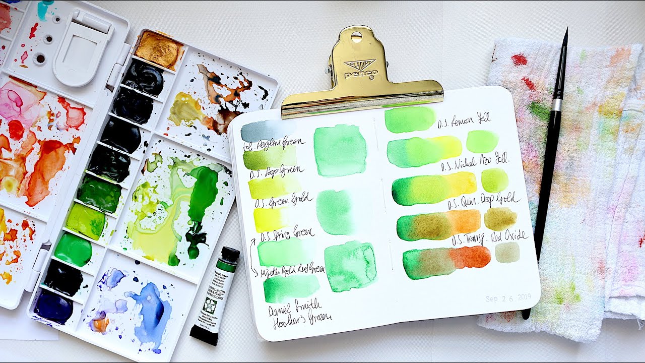 Daniel Smith Hooker's Green | Swatching + Mixing