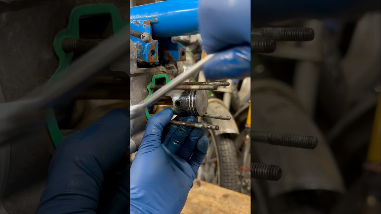 Yamaha Qt50 top end install! || #yamaha #qt50 #moped #scooter #t&ouml;ffli  #50cc #engine