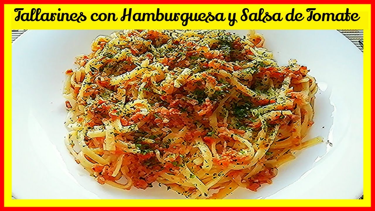 Tallarines con Hamburguesa y Salsa de Tomate - Receta Fácil