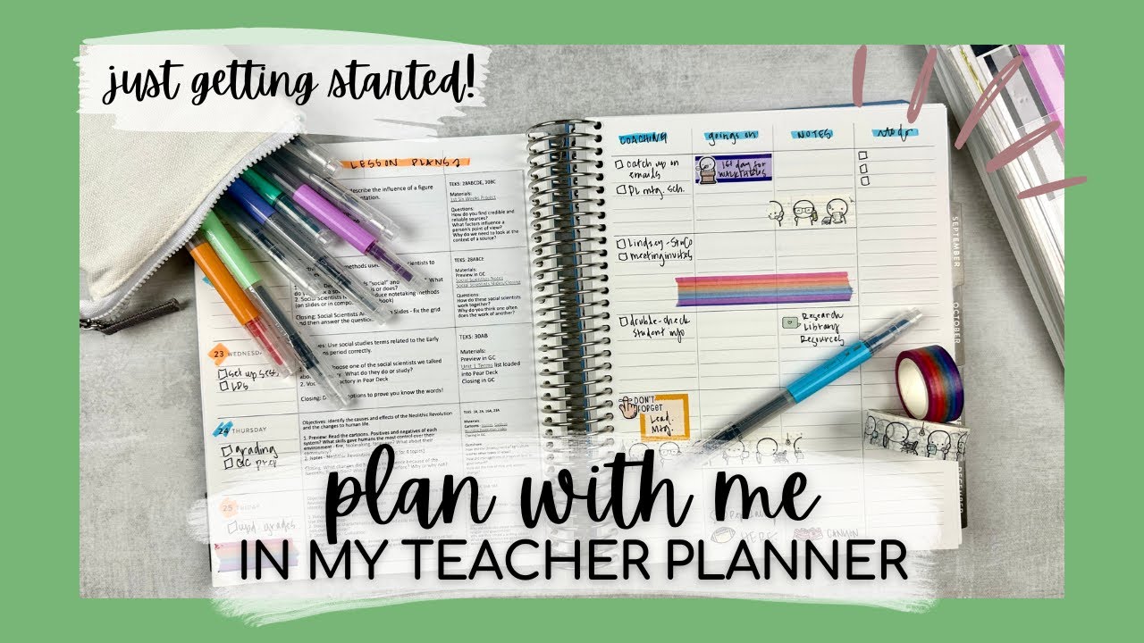 PLAN W/ ME in my teacher planner! | 7x9 erin condren teacher lesson planner | tattooed teacher plans