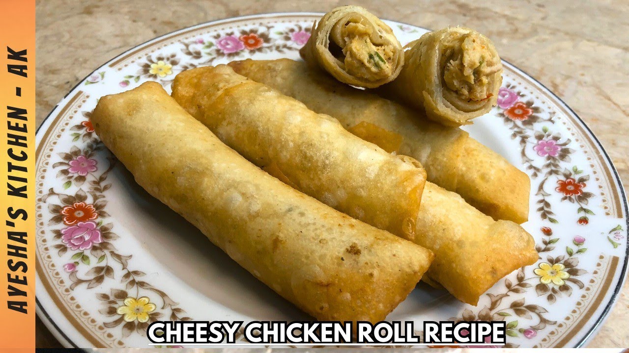 Cheesy Chicken Roll | Chicken Cheese Roll Recipe by Ayesha's Kitchen - AK