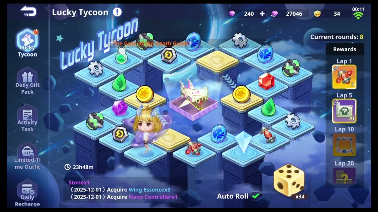 Testing out lucky tycoon event.