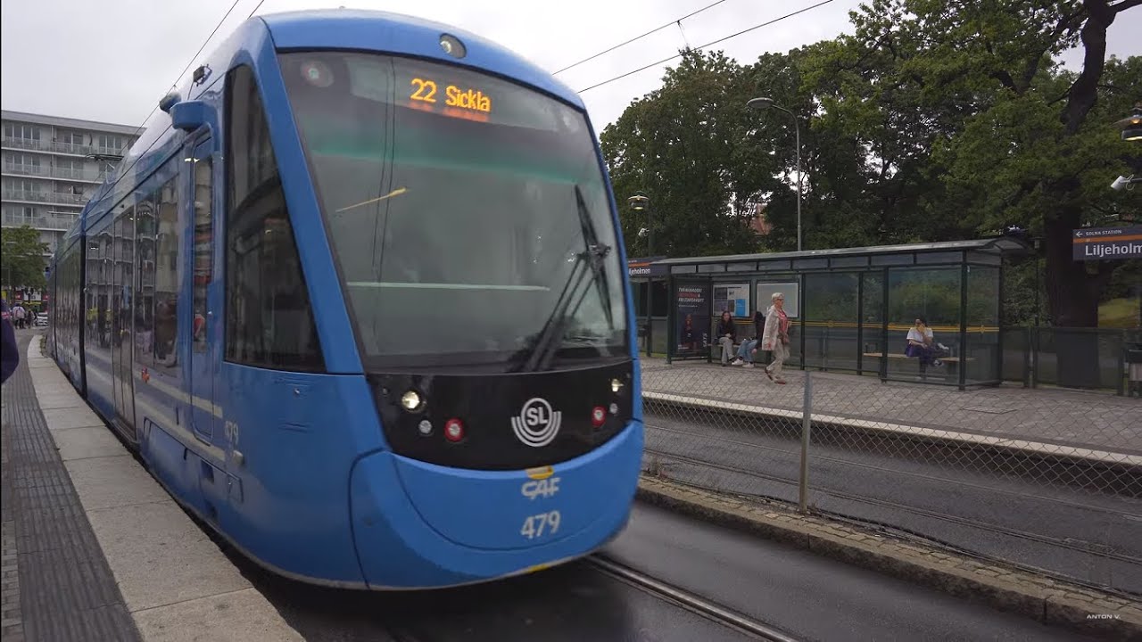 Sweden, Stockholm, tram ride from Liljeholmen to Årstaberg