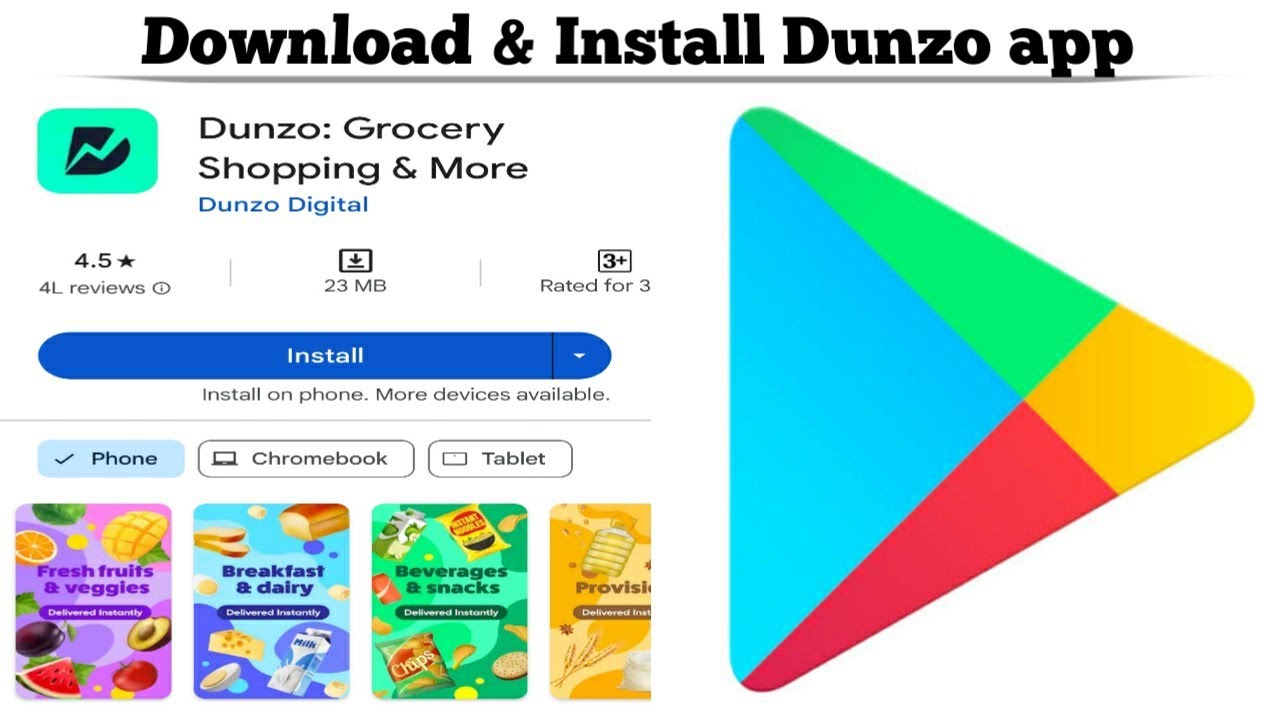 How to Download & Install Dunzo app in Android device using Google Play Store | Techno Logic | 2024