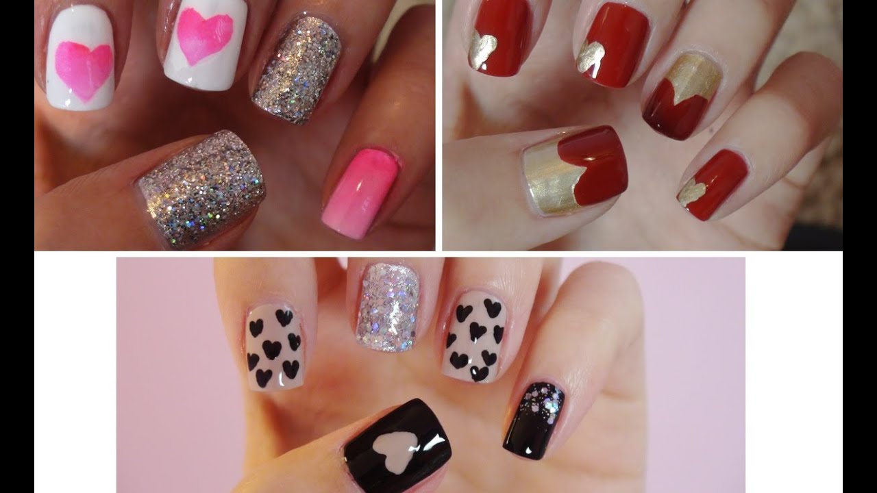 Valentine's Day Nail Art ♥ Three Easy Tutorials!!!