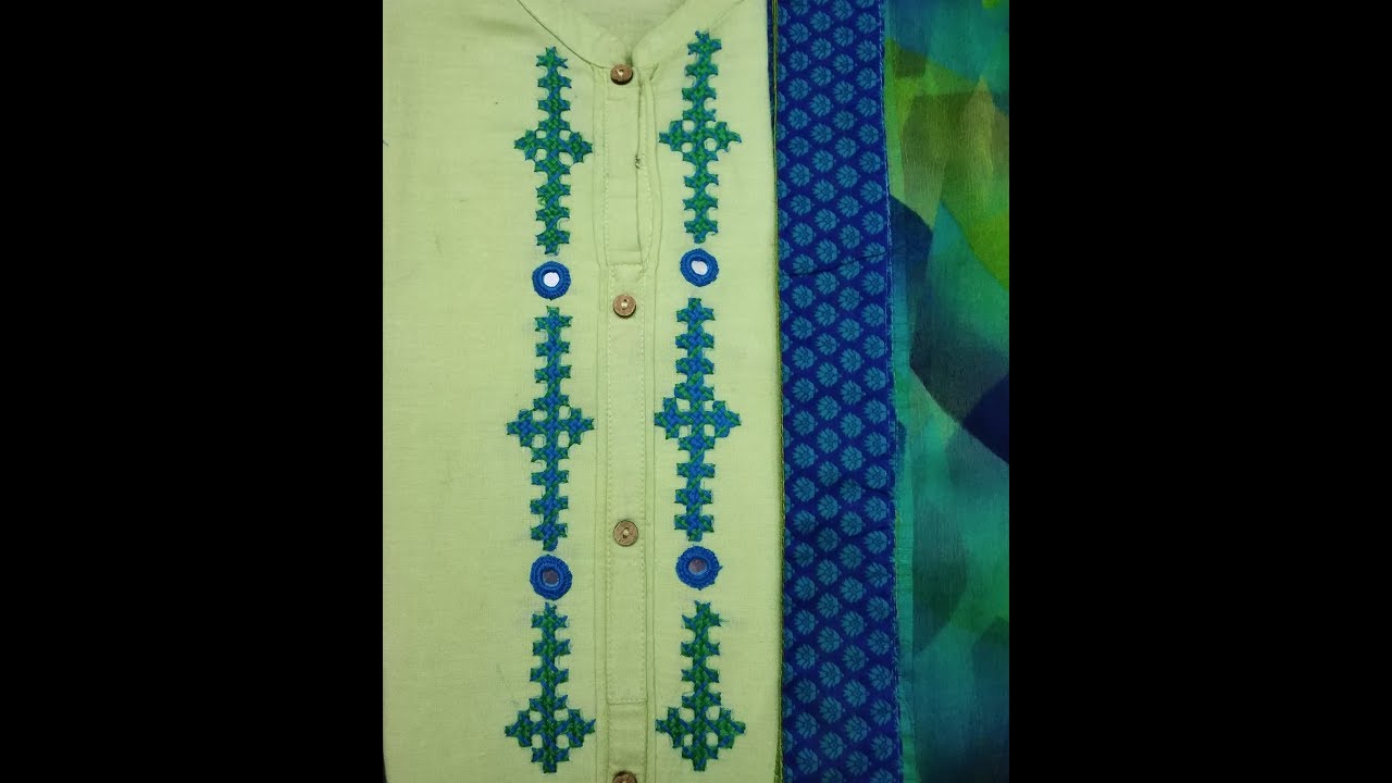 227-Sindhi stitch#part-6, Neckline with Sindhi stitch and mirror work (Hindi/Urdu)