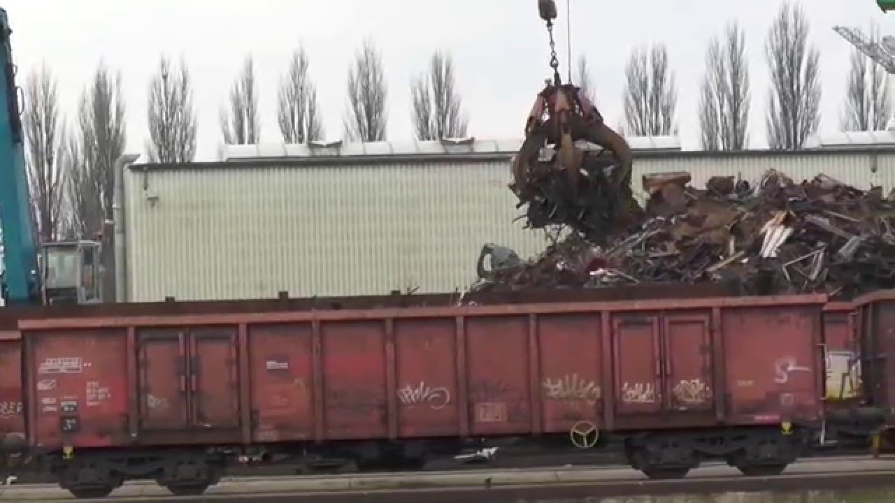 Osnabrück Hafenbahn - Schrottverladung mit Zug und Schiff