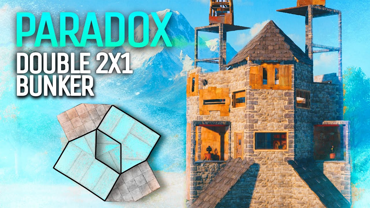 Парадокс — СКРЫТЫЙ ДВОЙНОЙ БУНКЕР (для соло/дуэта/трио) | Rust Base Design
