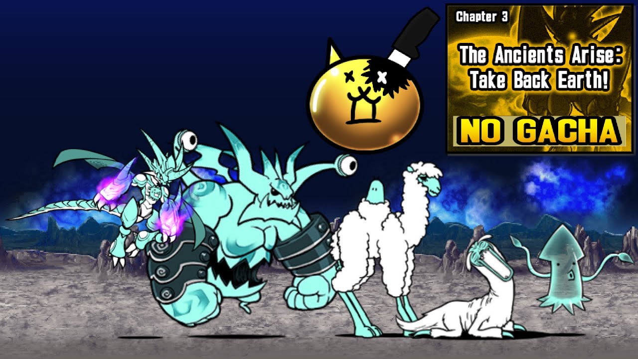 The Battle Cats: Into the Future Chapter 3: The Ancients Arise: Take Back Earth! all stages NO GACHA