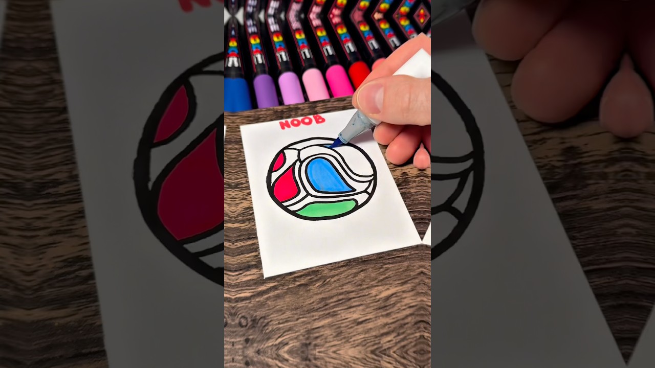 Noob vs Pro⚡️Drawing Soccer ball ⚽️ (FIFA World Cup 2026) #drawing #art #worldcup2026 #fifaworldcup
