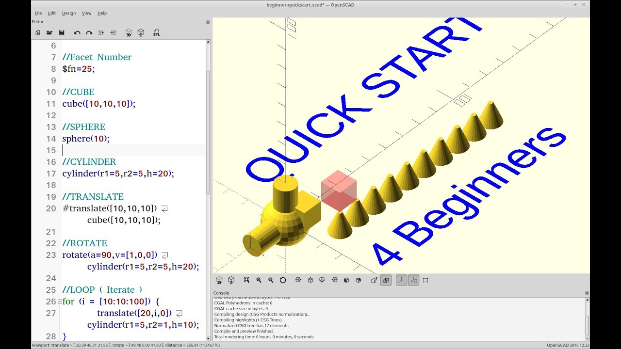 Учебное пособие OpenSCAD — Быстрый старт для начинающих