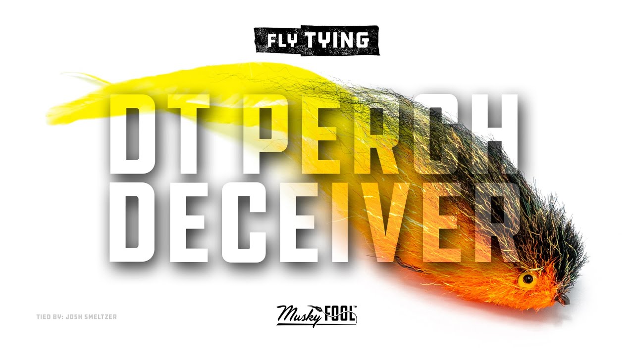 How to tie a weighted musky deceiver fly - DT Perch Fly by Musky Fool