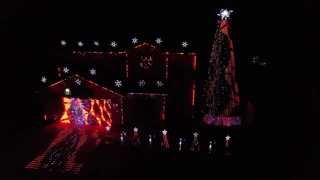Christmas lights in Visalia California "Carol of the Bells" by Samuel Kim