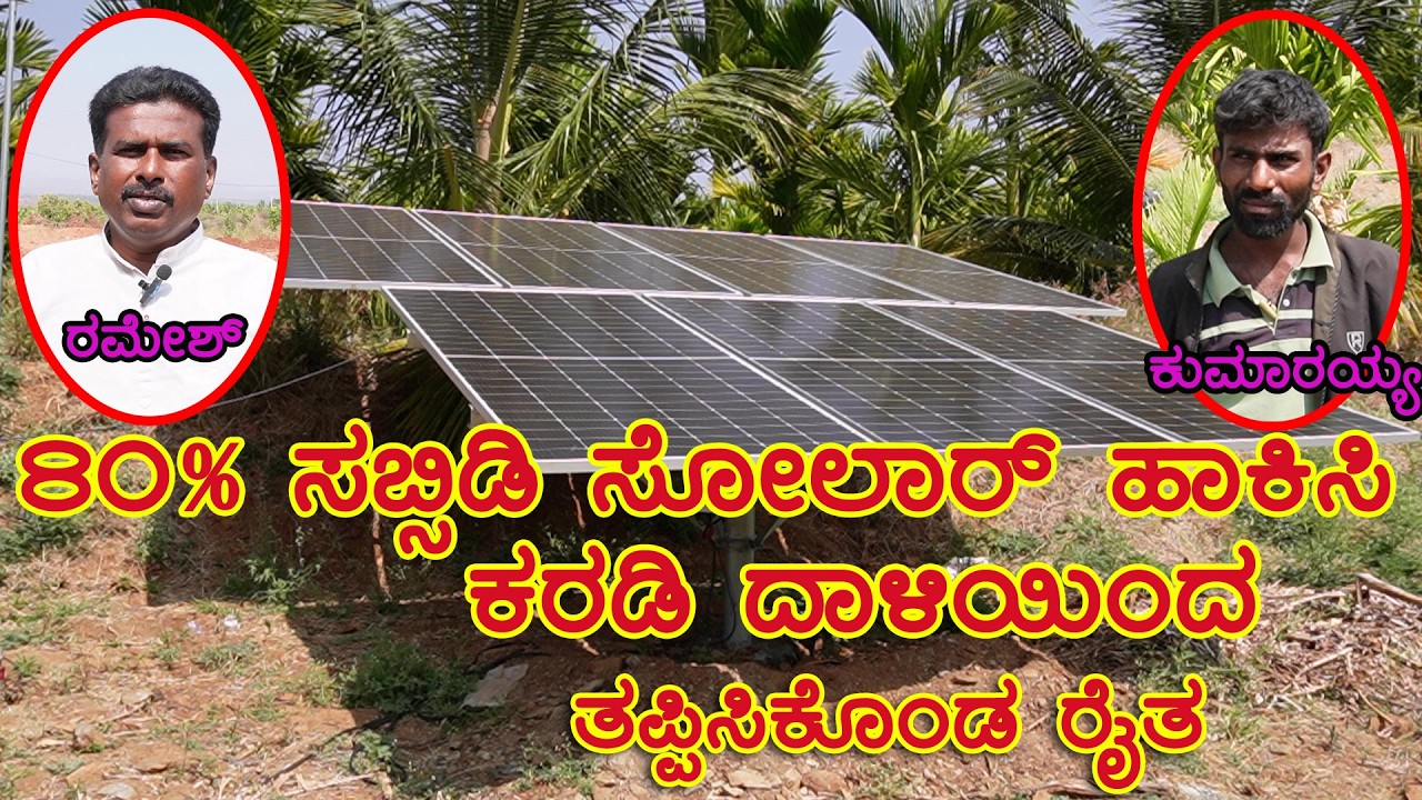 80% ಸಬ್ಸಿಡಿ ಸೋಲಾರ್ ಹಾಕಿಸಿ ಕರಡಿ ದಾಳಿಯಿಂದ ತಪ್ಪಿಸಿಕೊಂಡ ರೈತ  l 80 % subsidy solar system  l kannada