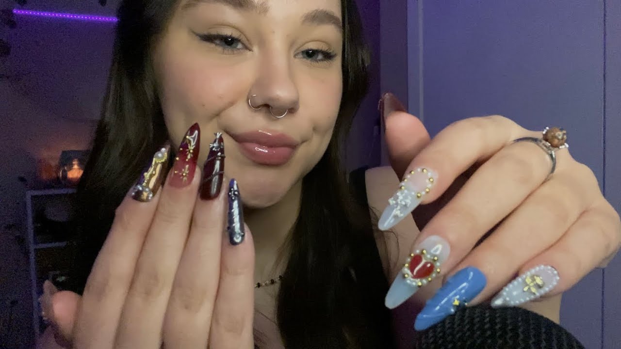ASMR Long Nail Sounds & Mouth Sounds