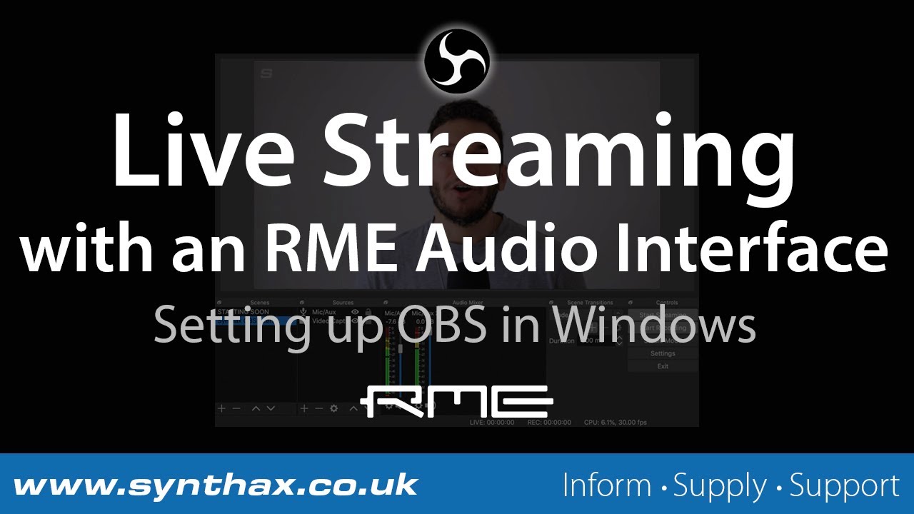 Live Streaming with an RME Interface - Setting up OBS on Windows