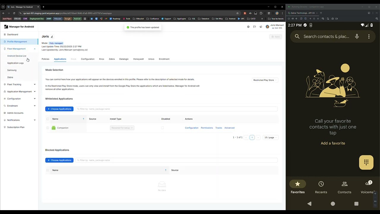 Manager for Android - SMS-Call Permission demo