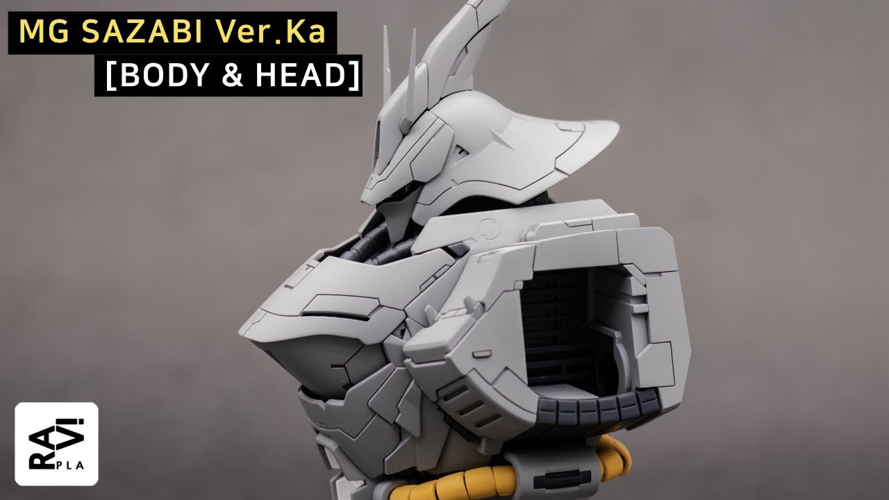 Gunpla Custom Build / SAZABI Ver.Ka BODY & HEAD - Panel line scribing