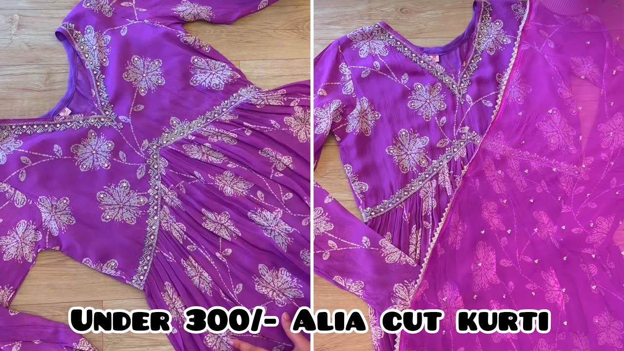 Alia Cut Kurti Cutting and Stitching / Kurti Design / Easy Sewing Tutorial | meesho dress designing