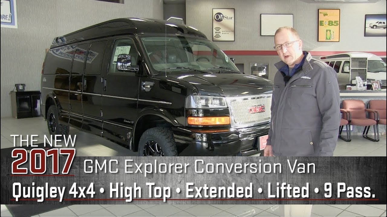 2017 GMC Lifted Explorer Van Quigley 4x4 Extended 9 Passanger Conversion Van