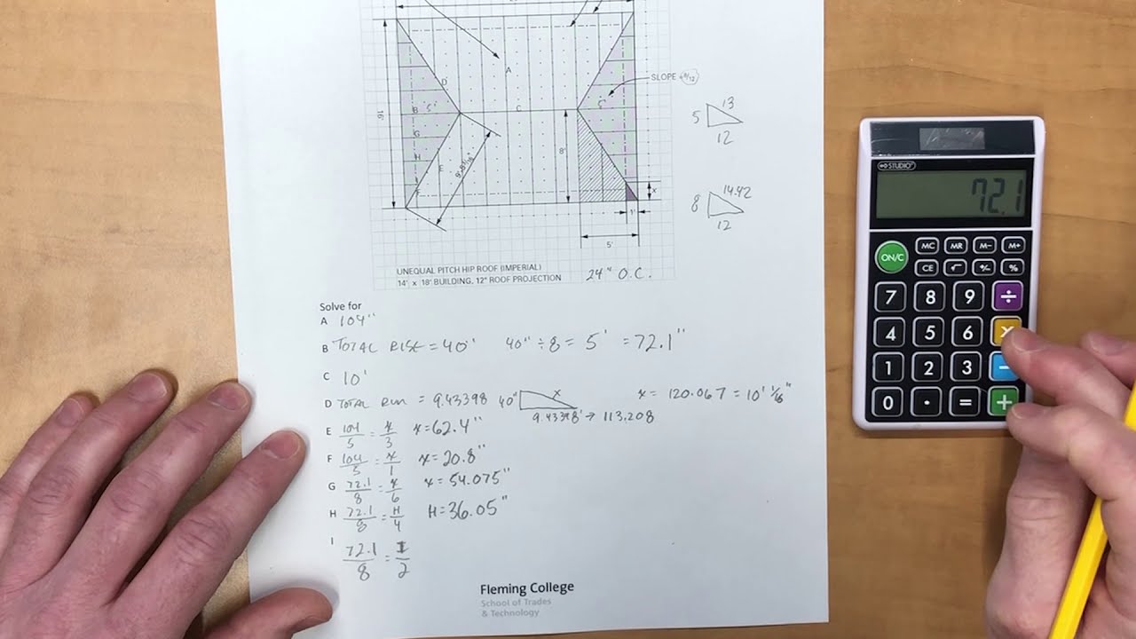 Unequal Slope Hip Rafter Calculations
