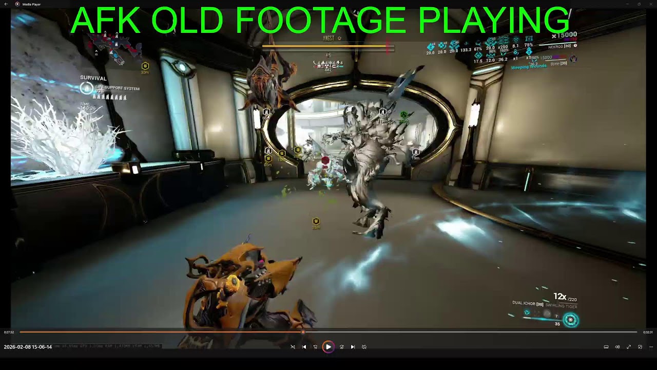 (6+Hrs) World Record Attempt 200hrs Nekros Solo Steel Path Survival Endurance Level 9999