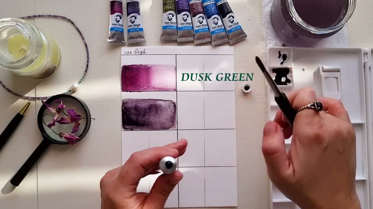 💜 Van Gogh Dusk Colors Highly Granulating Watercolors 💜 Unbox and Swatch