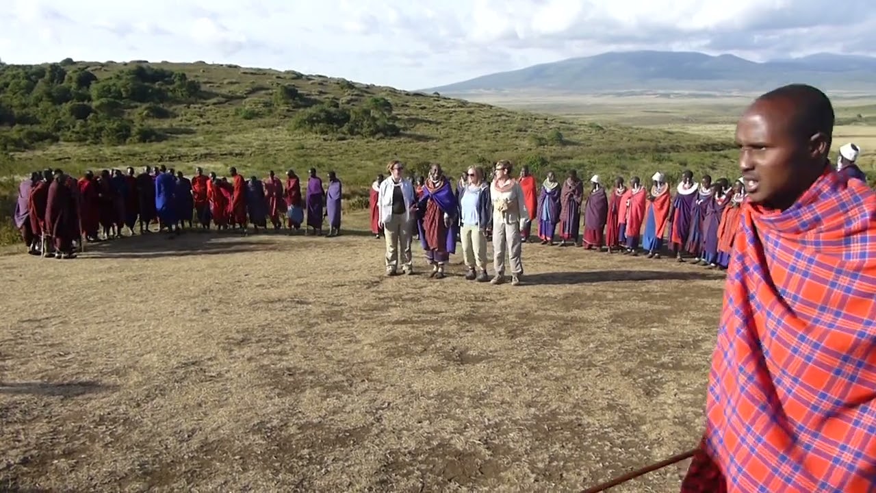 Maasai Folk Invite Us to  Dance at Their Village on the Rim of the Ngorongoro Crater