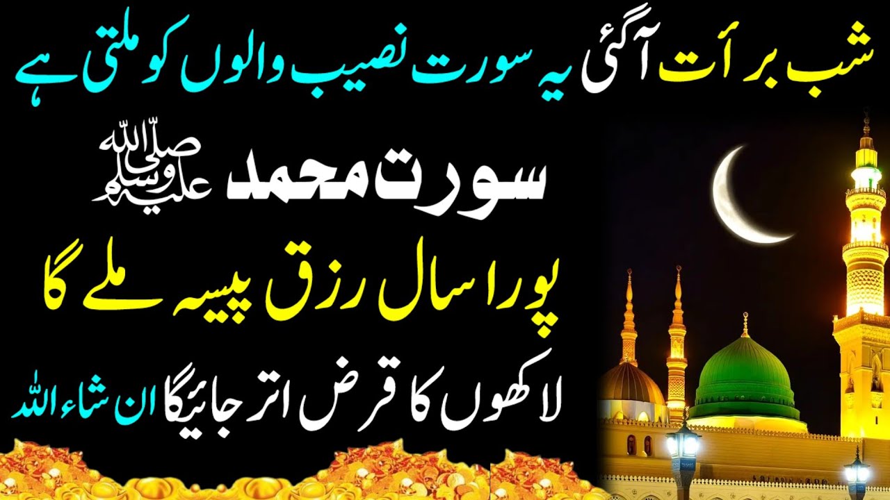 Shab e Barat Special Wazifa Surah Muhammad and Surah Kausar for Rizq, Barakah, Debt