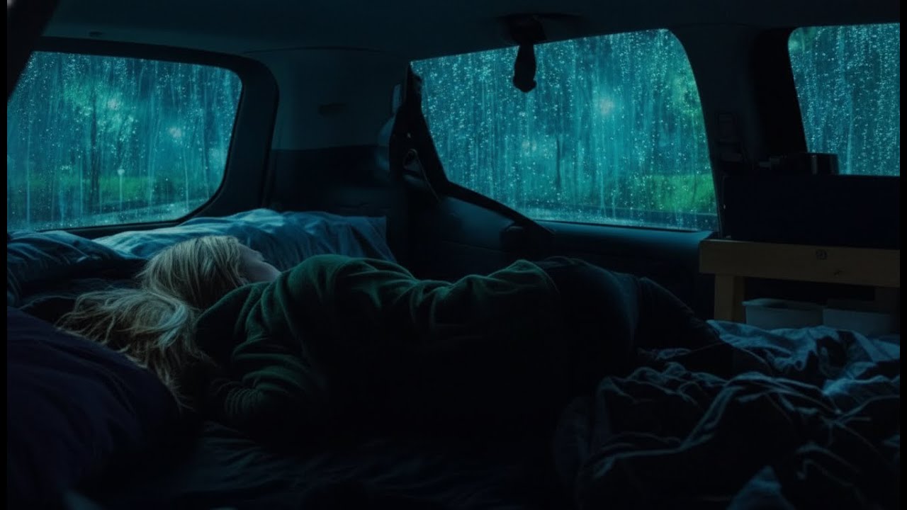 Defeat Insomnia Quickly With Heavy Rain And Roaring Thunderstorm Surrounding Car In Rainforest