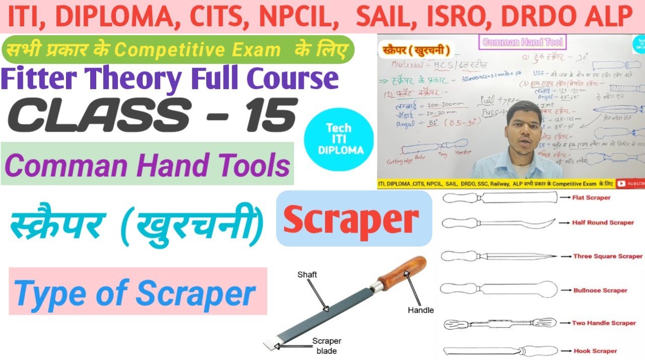 Class -15| स्क्रैपर || Scraper || Type of Scraper || Fitter Theory Full Course || CITS Entrance 2023