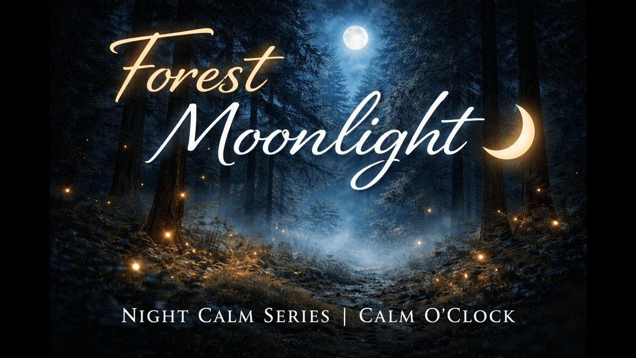 Forest Moonlight 🌙 | Calm Night Forest with Wind, Wolves & Owls for Sleep | Calm O’Clock