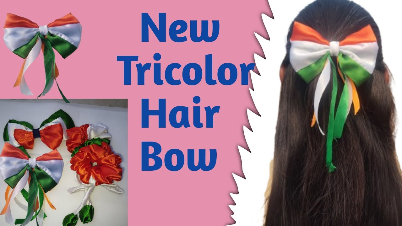 Tricolor Hair Bow🎀 |  Hair Bow Kaise Banaye | How to Make Tricolor Hair Bow  