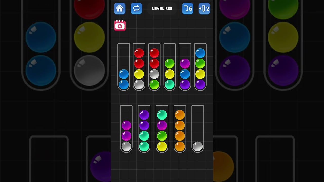 Ball Sort Puzzle by Guru Game: Levels 886, 887, 888, 889, 890