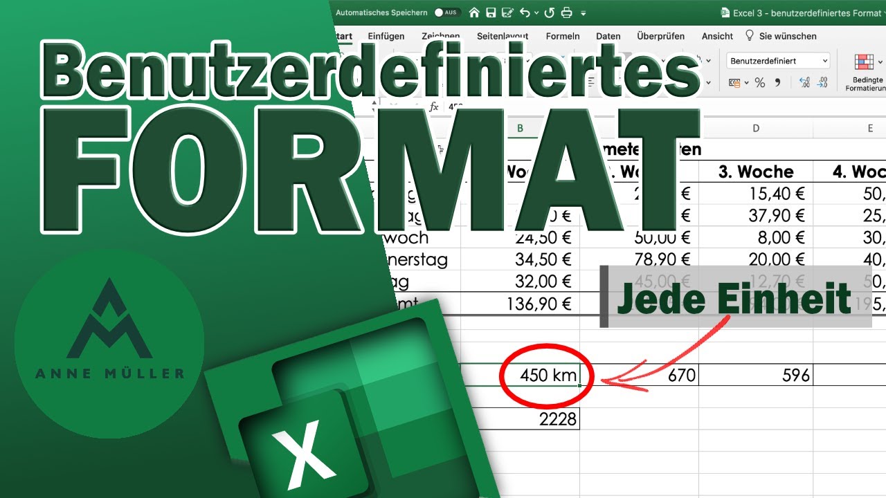 Alle Einheiten in Excel verwenden - benutzerdefiniertes Format