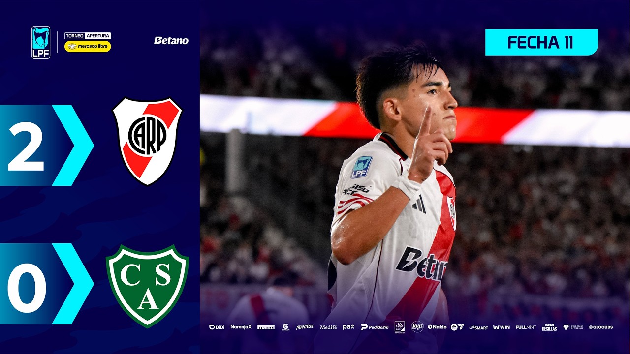 RIVER 2 - 0 SARMIENTO | Resumen del partido | #TorneoMercadoLibre 2026 🏆