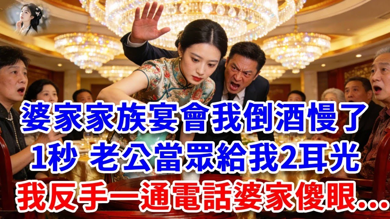 婆家家族宴會我倒酒慢了1秒，老公當眾給我2耳光：跪下給媽道歉！我反手撥通加密電話：爸，封鎖宴會廳，周家一個不留！#詩涵講故事#為人處世#生活經驗#情感故事#晚年哲理#說故事#完結文#原創故事