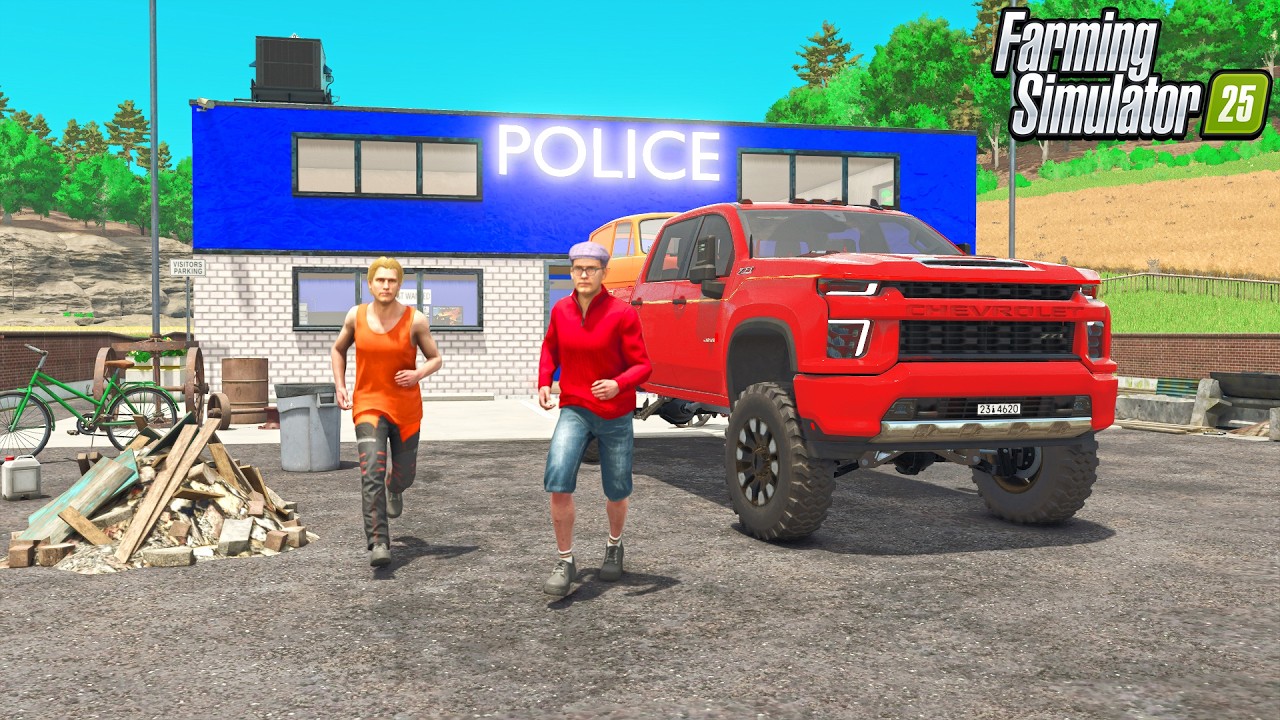 WE BROKE CAMERON OUT OF JAIL... (POLICE HOLDING) Farming Sim 25