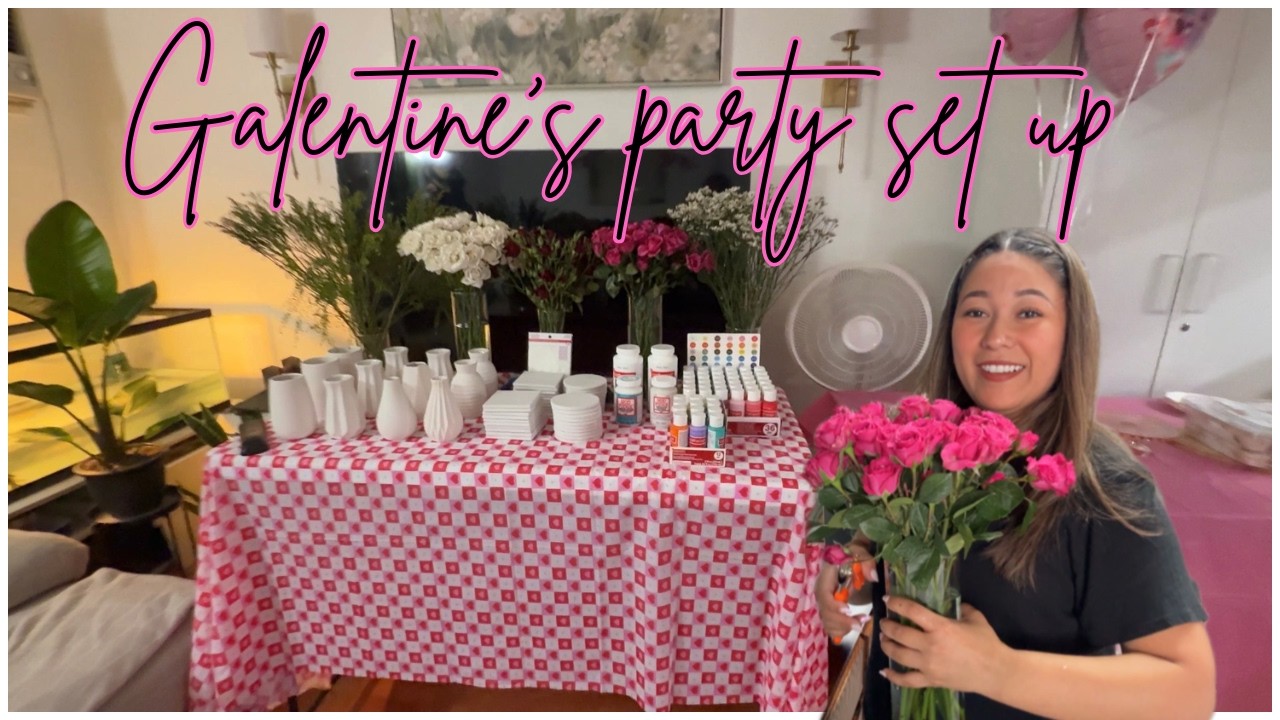 Setting up for Galentine's