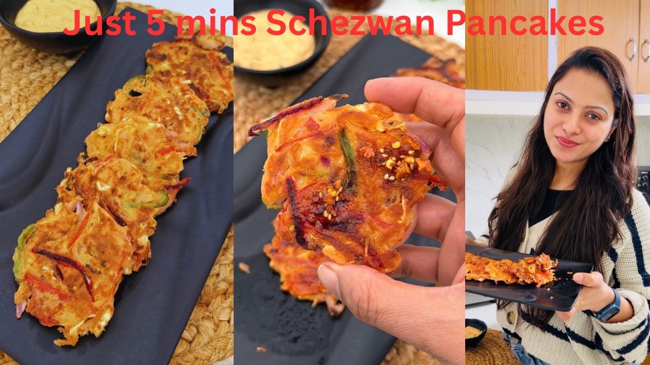 Schezwan Pancakes | Multivitamin Nashta जो सिर्फ मिनट में बन जाये और बच्चों बड़ों सब को पसंद आये