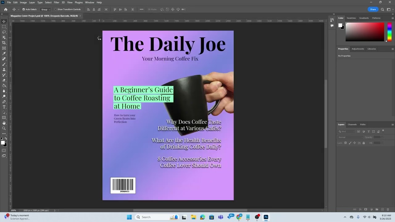 Magazine Cover Project - Exporting a JPG
