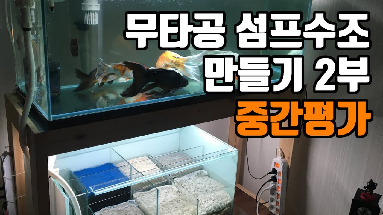 4자수조 무타공 섬프수조 만들기 2부 -중간평가 Sump filter setup