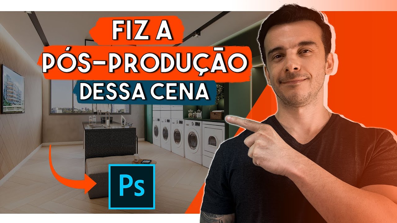 FIZ A PÓS-PRODUÇÃO DE UMA LAVANDERIA DE LANÇAMENTO IMOBILIÁRIO.