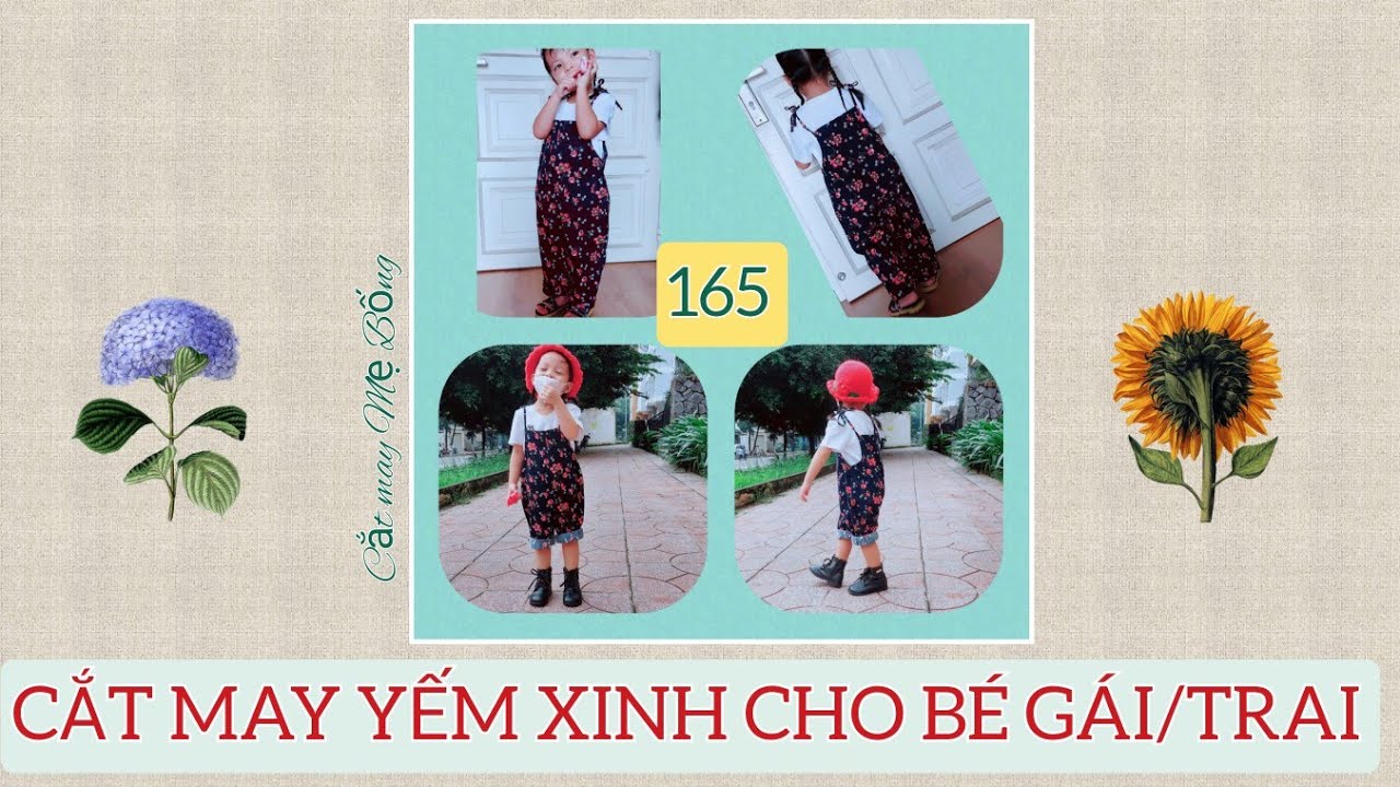 🌻 165 🌻 Hướng dẫn cắt may yếm bé gái / bé trai - cắt may Mẹ Bống 165