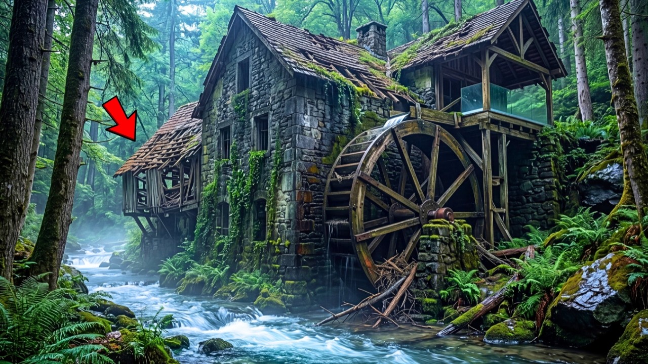 Abandoned Watermill to Luxury Glass Riverside Home | ASMR Restore in 8K