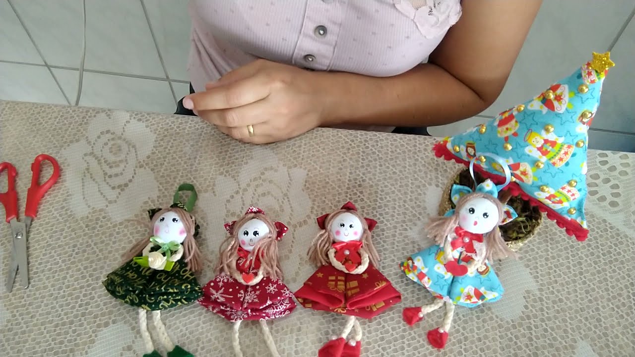 boneca enfeite de natal