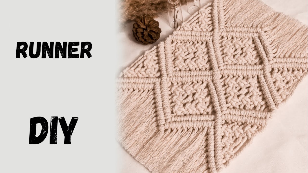 DIY Macrame Table Runner Simple Tutorial | Handmade Boho Decor #MacrameRunner #DIYMacrame #BohoHome