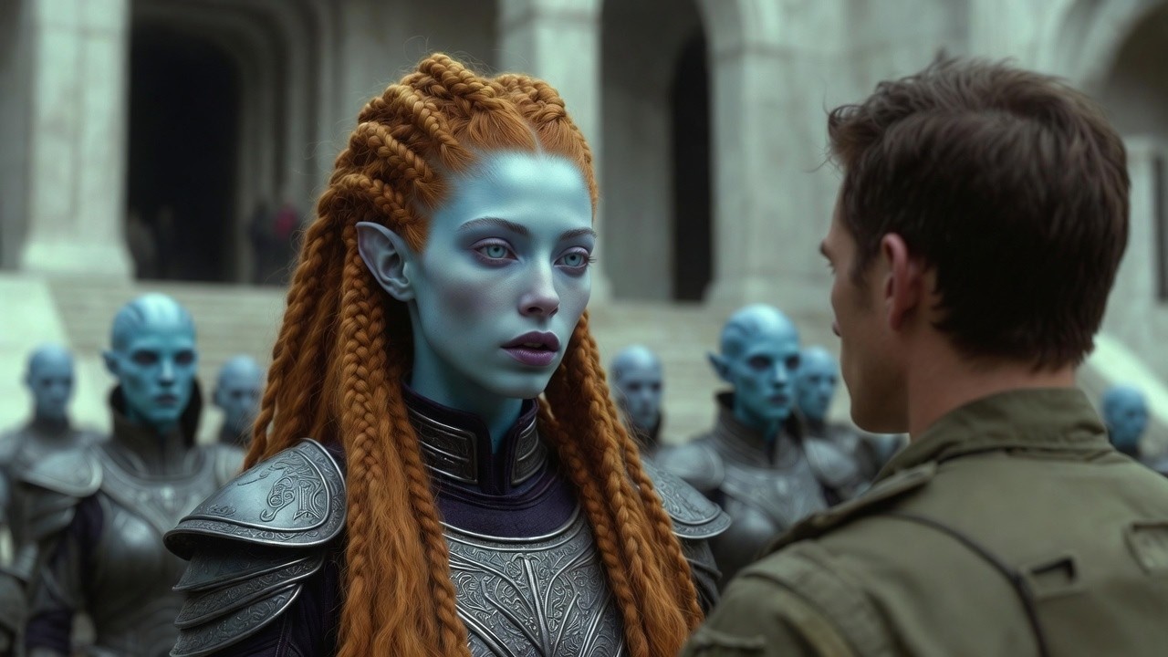 Alien Queen's Guard ARRESTED Me – She TREMBLED Seeing My Human War Medal