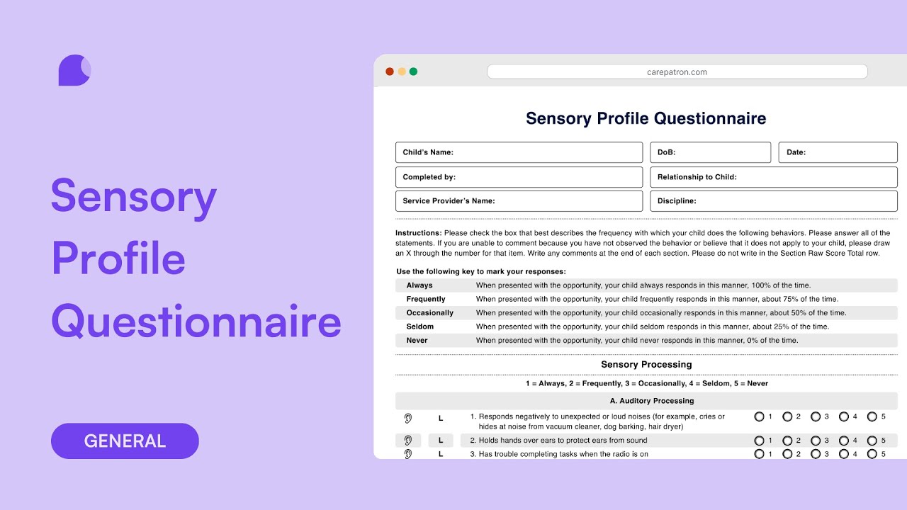 Sensory Profile Questionnaire